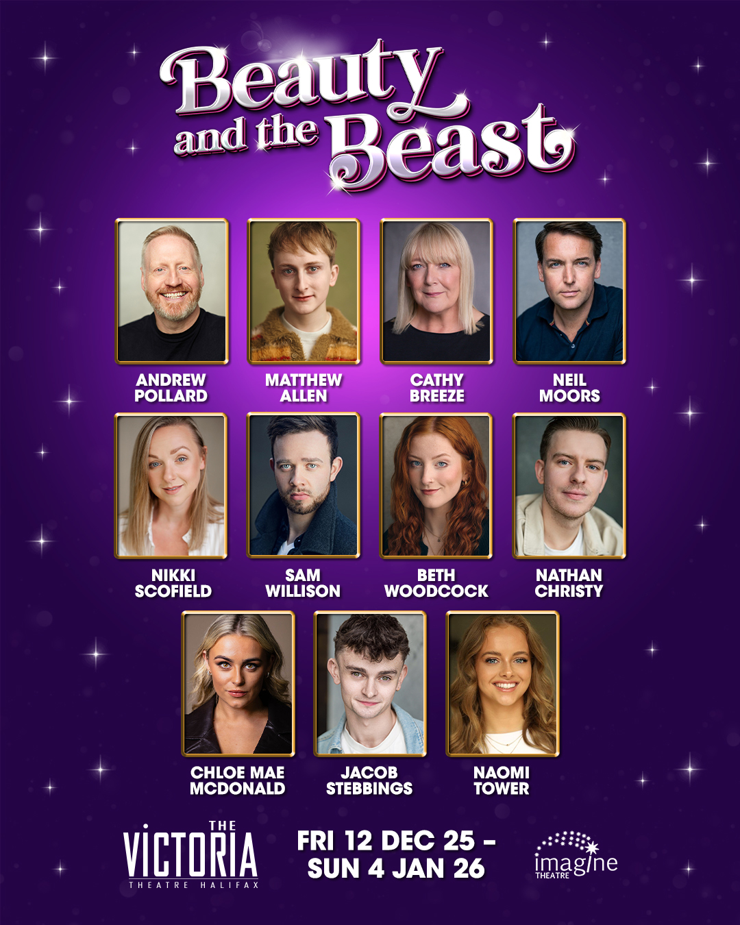 Image of Cast of this year's pantomime Beauty and the Beast at the Victoria Theatre Halifax