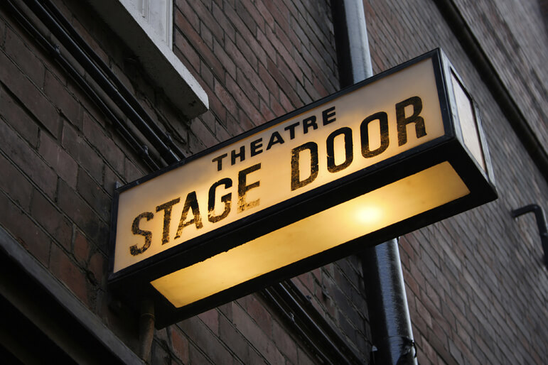 Stage door sign