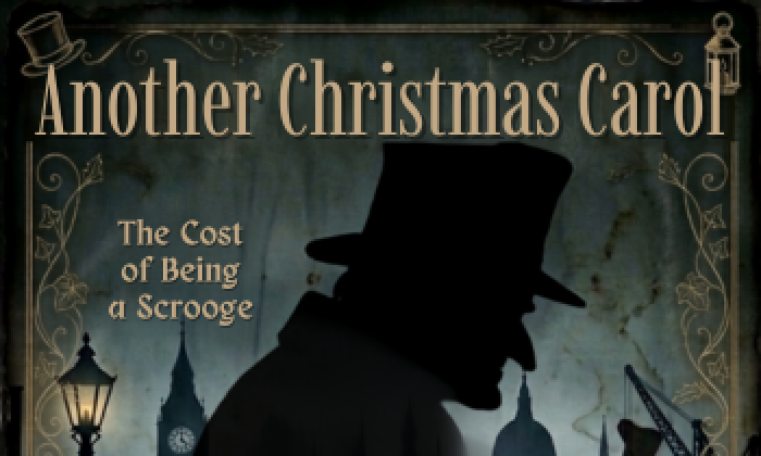 Another Christmas Carol poster featuring a silhouette of scrooge