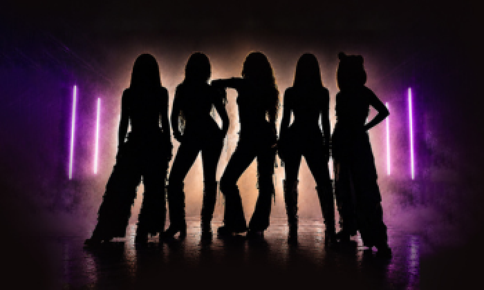 Katzeye:The Tribute Experience image showing a silhouette of 5 people promoting an event at the Victoria Theatre Halifax 